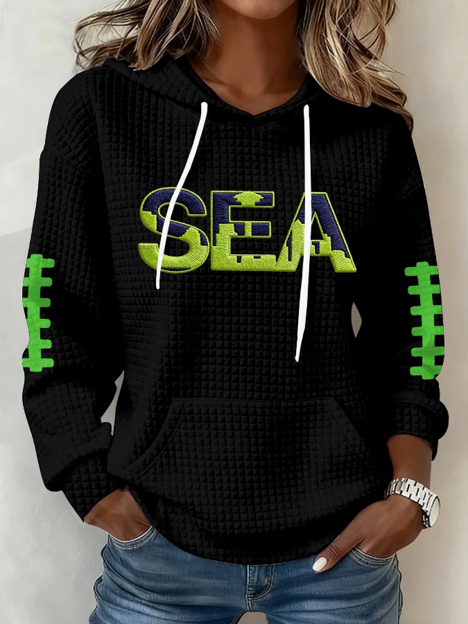Women's Football Print Hoodie Sweatshirt