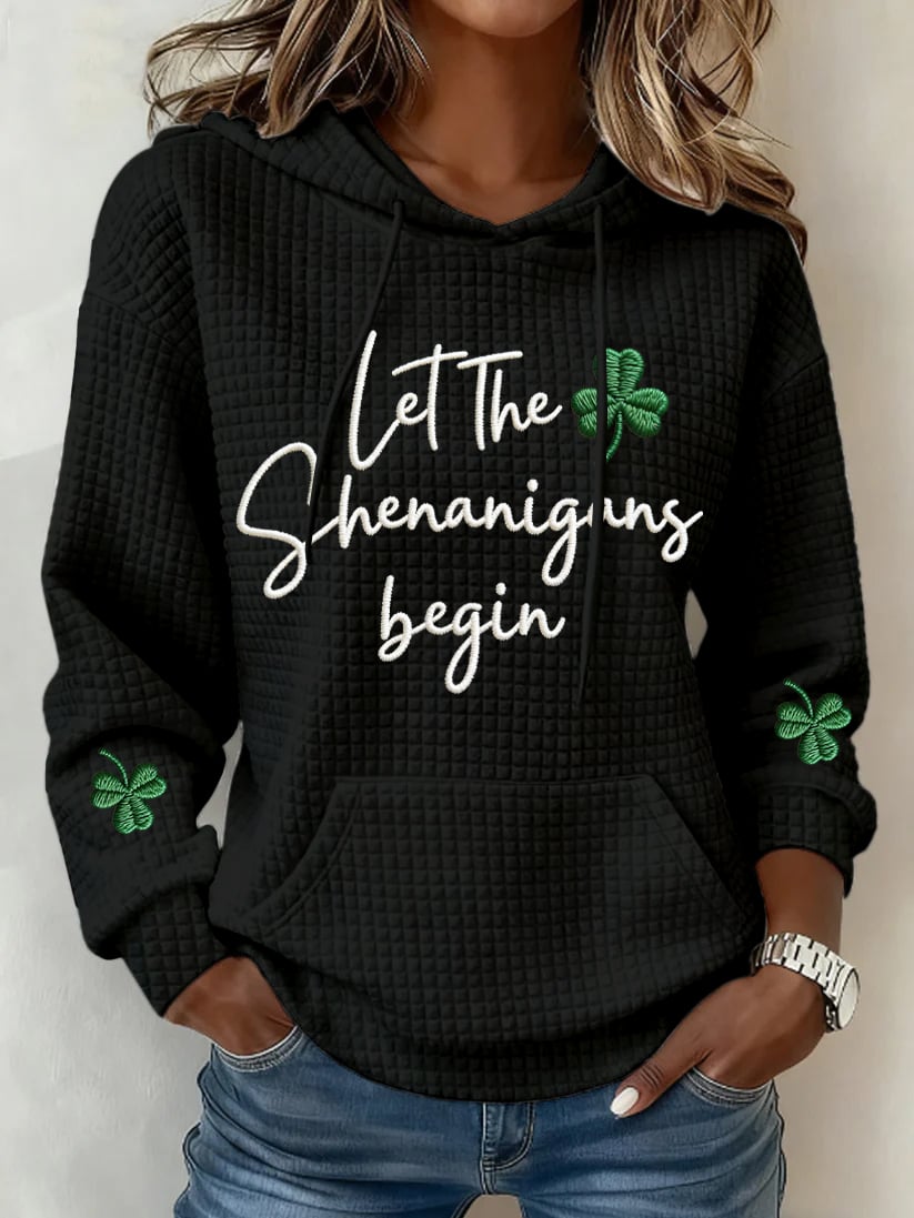 Women's Let Shenanigans Begin Printed Hooded Sweatshirt