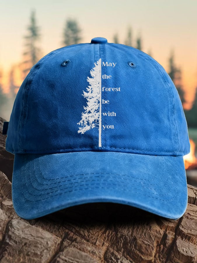 Retro May The Forest Be With You Print Baseball Cap