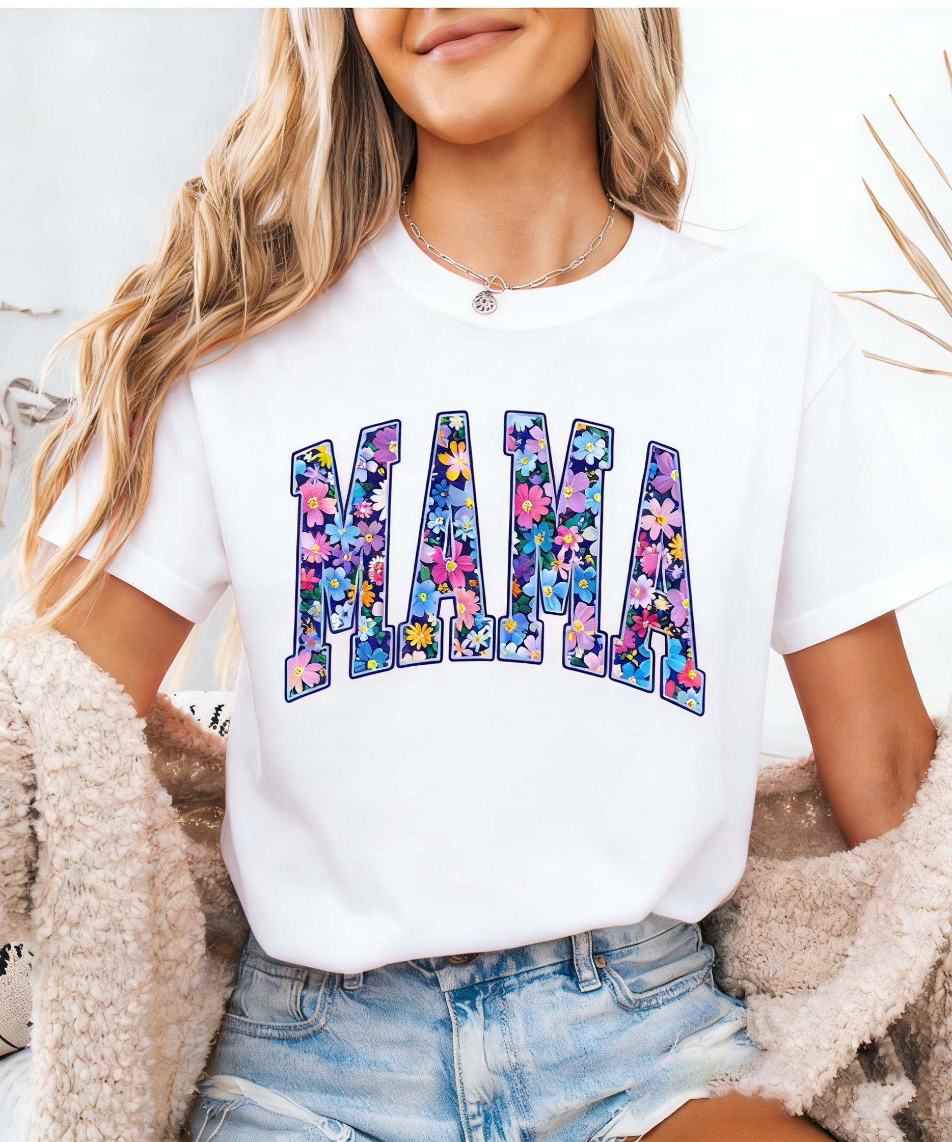 Comfort Colors Floral Mama Shirt
