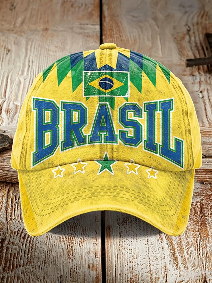 Brasil Retro Flag Baseball Print Cap