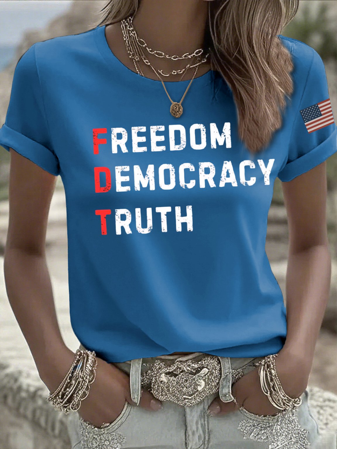 Women's casual FDT loose T-shirt