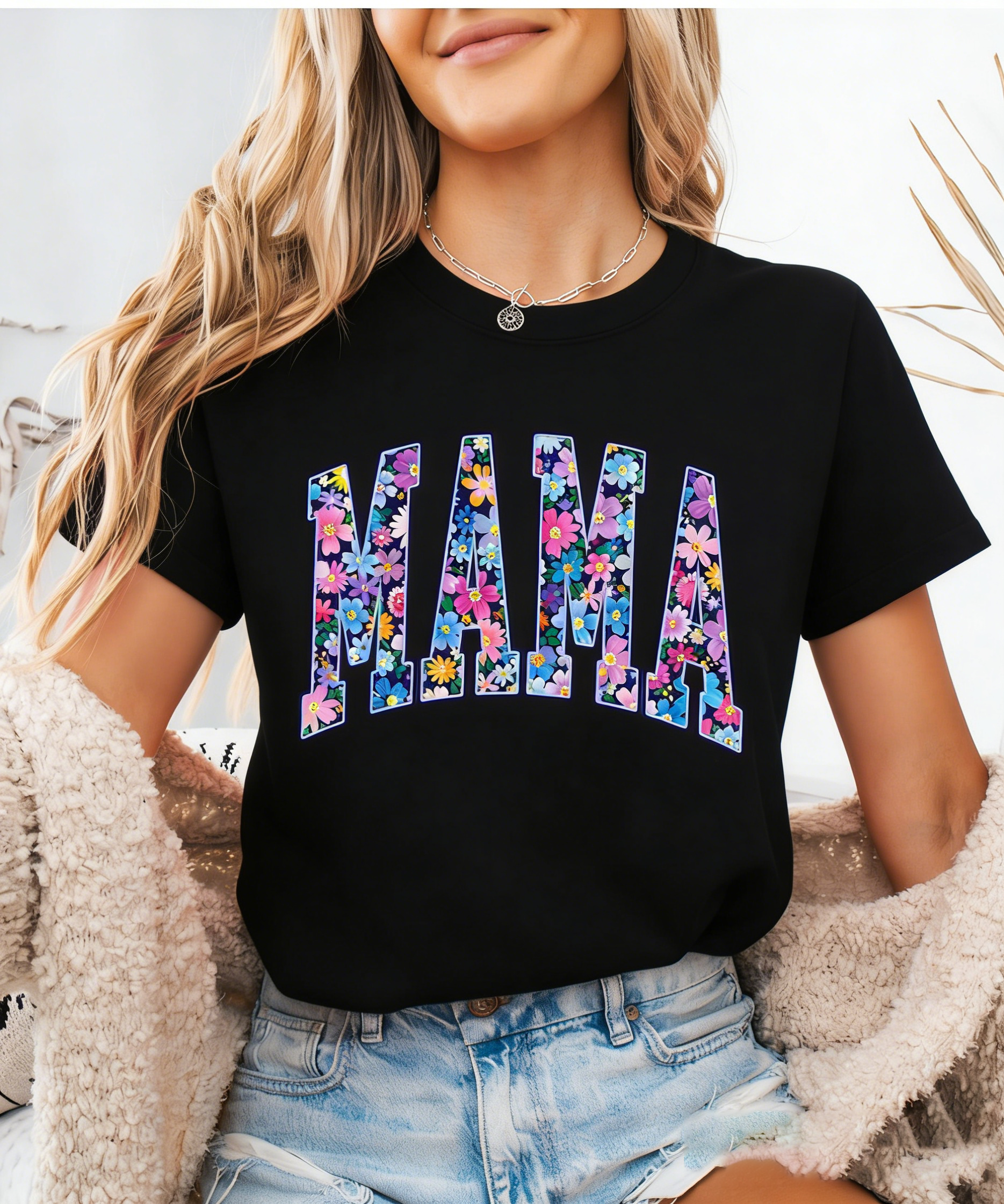 Comfort Colors Floral Mama Shirt