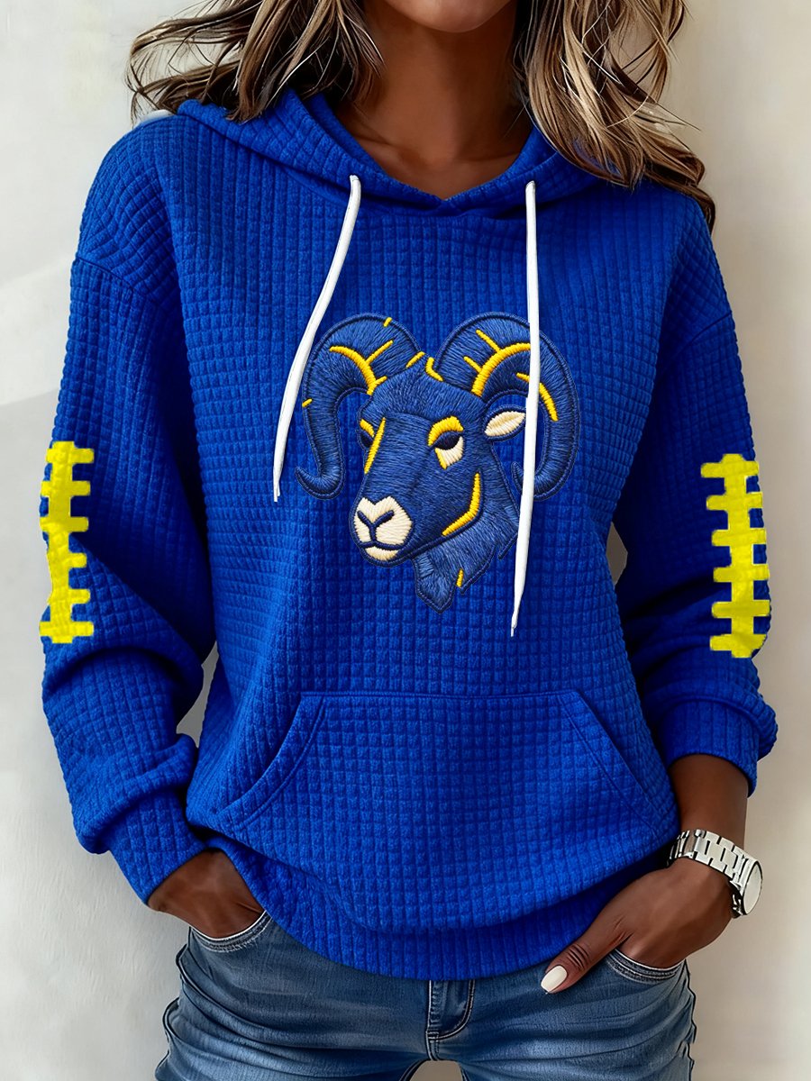 Women's Football Print Hoodie Sweatshirt