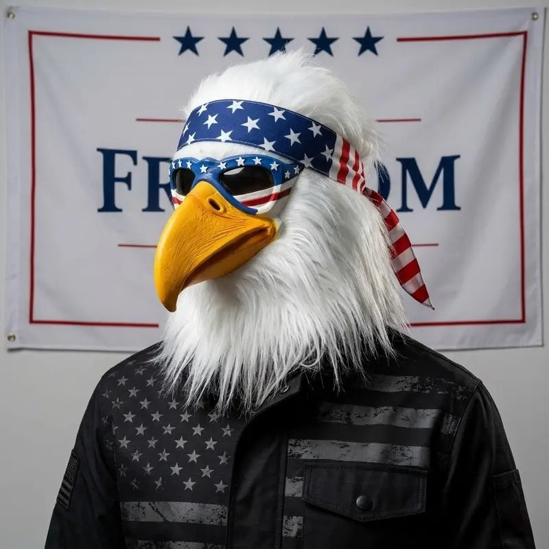 Latex Eagle Mask with American Flag Headband Freedom Party Supplies, Party Accessories