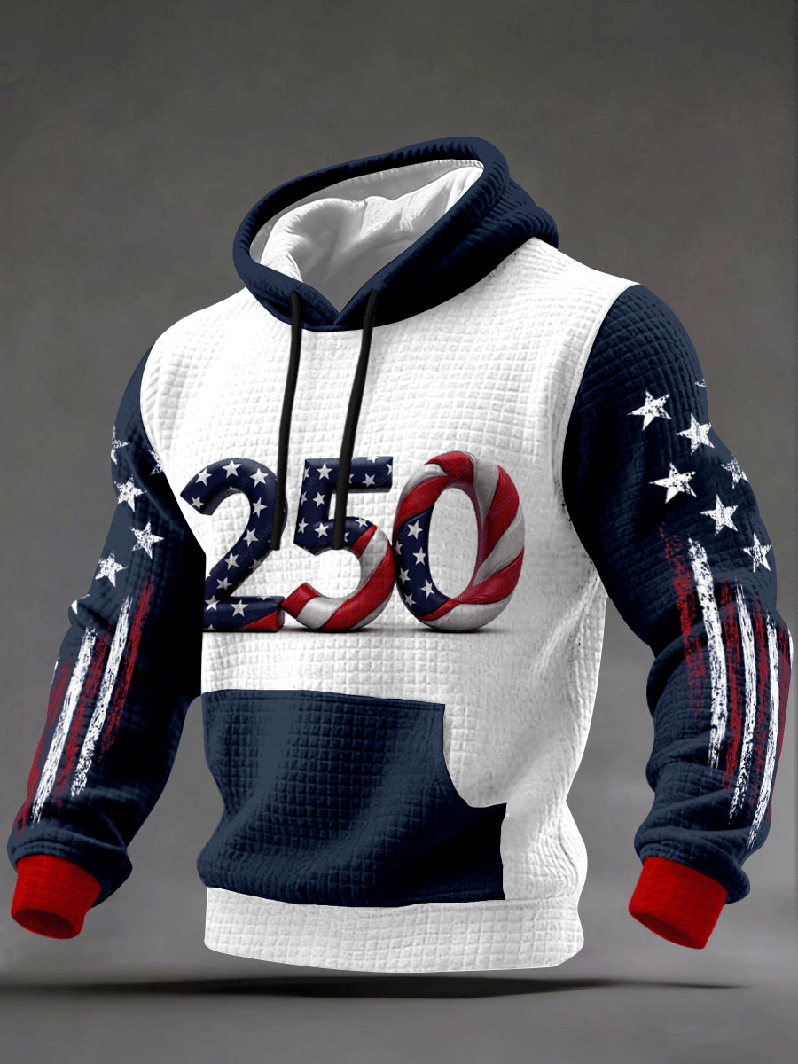 Men's Retro 250th Anniversary Print Hoodie
