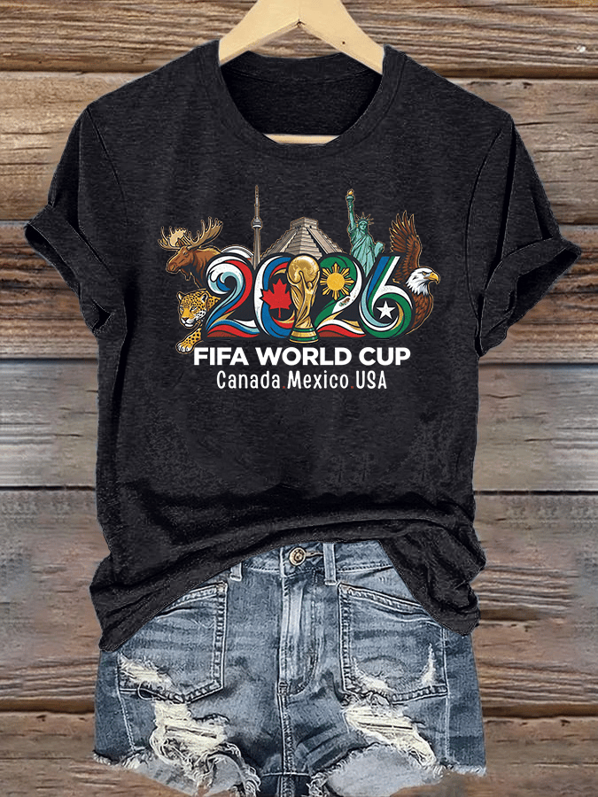 Women's 2026 Canada Mexico Usa Football T-shirt