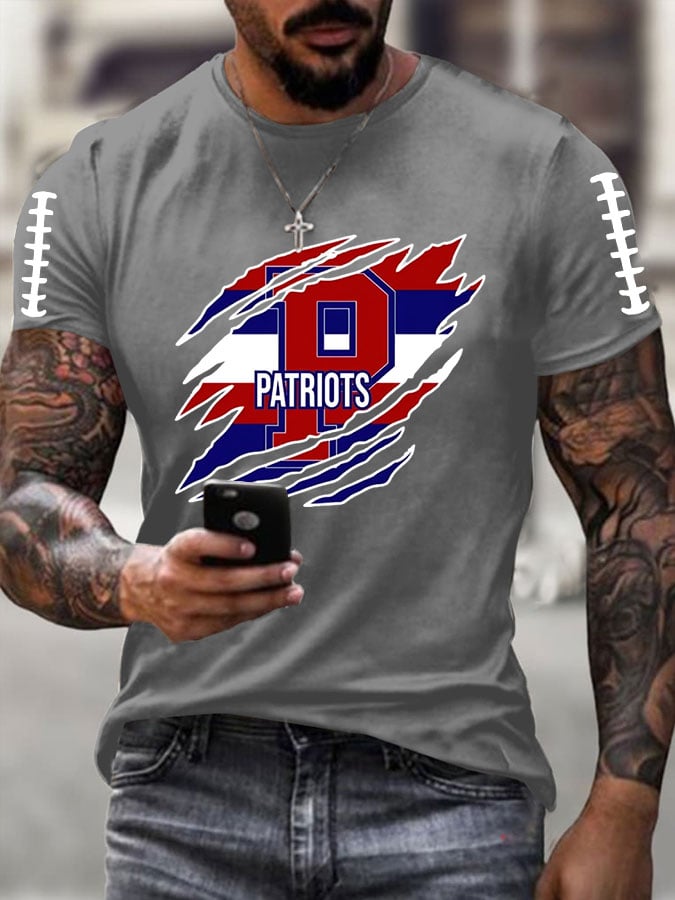 Men's Football Print Casual T-Shirt