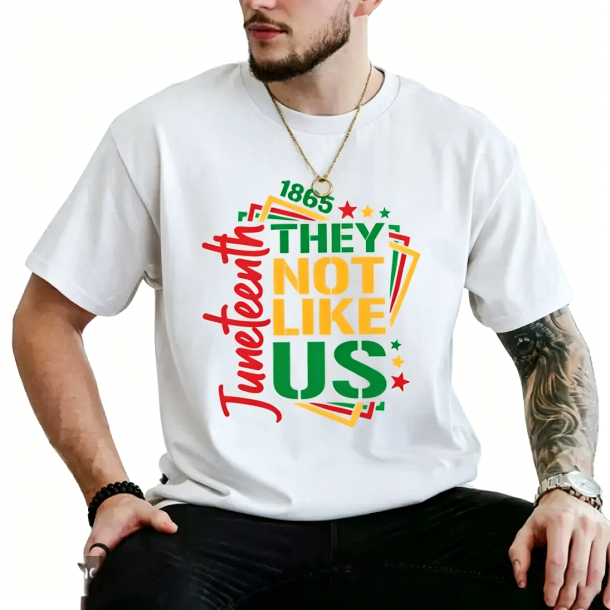 Men's They Not Like Us Juneteenth independence day T-shirt