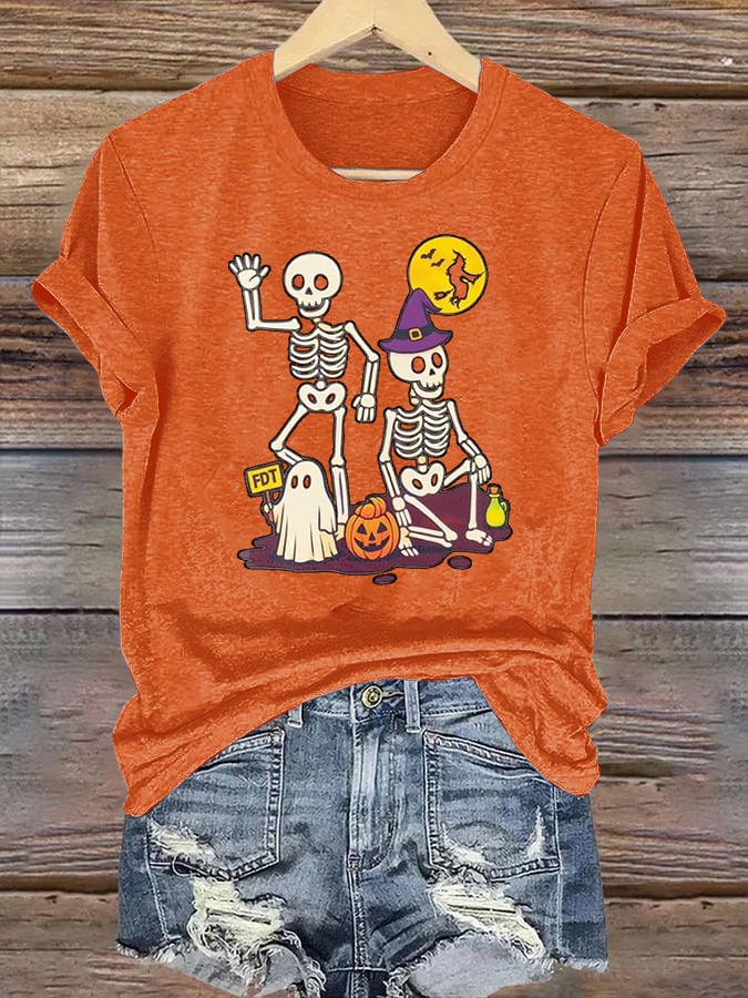 Women's Halloween Skeleton T-Shirt