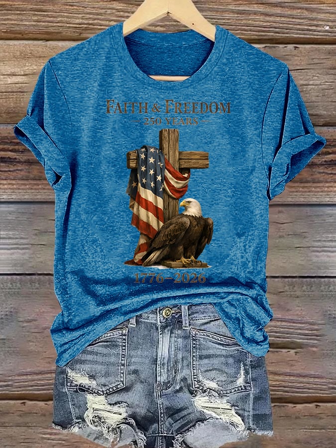 Women's Faith and Freedom 250 Years Print T-Shirt