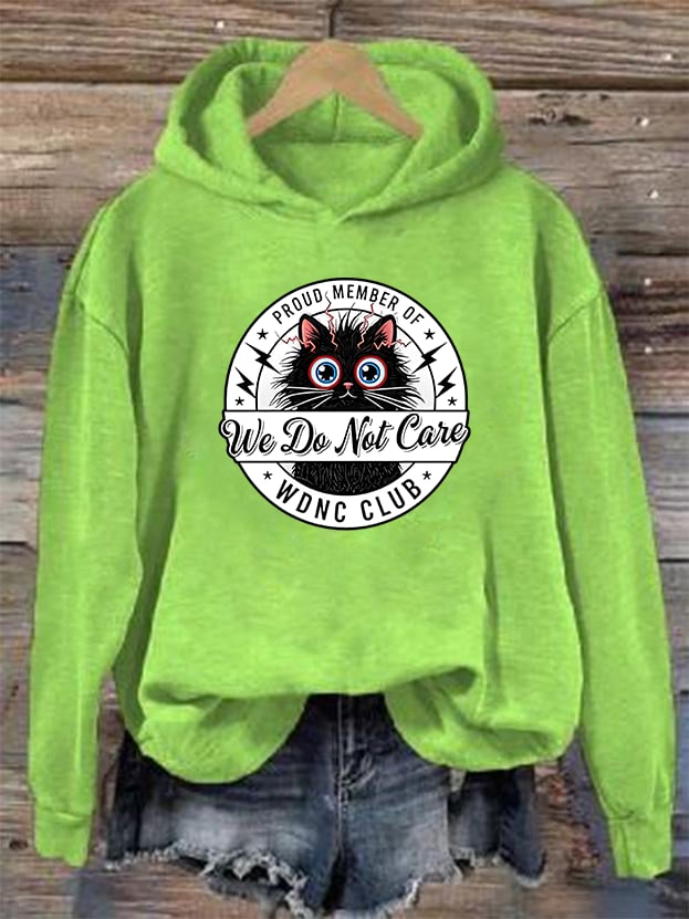 Women's Retro Funny Proud Member Of Club We Do Not Care Menopause Perimenopause Print Hoodie