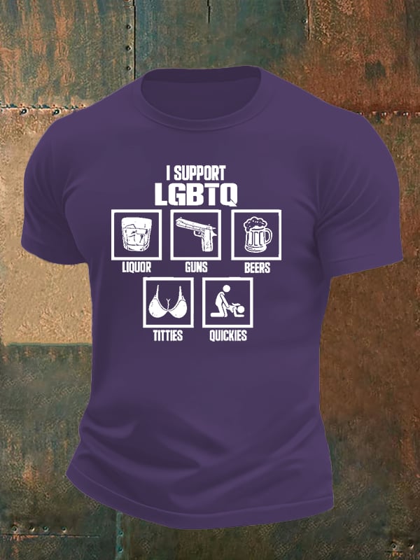 Men's I SUPPORT LGBTQ Printed T-Shirt