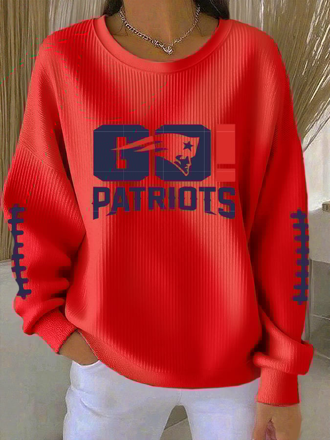 Women's Casual Rugby Textured Sweatshirt