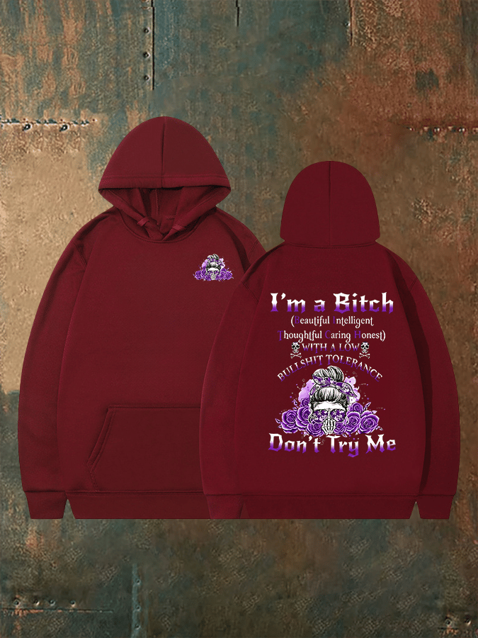 Men's Don't Try Me Print Casual Hoodie