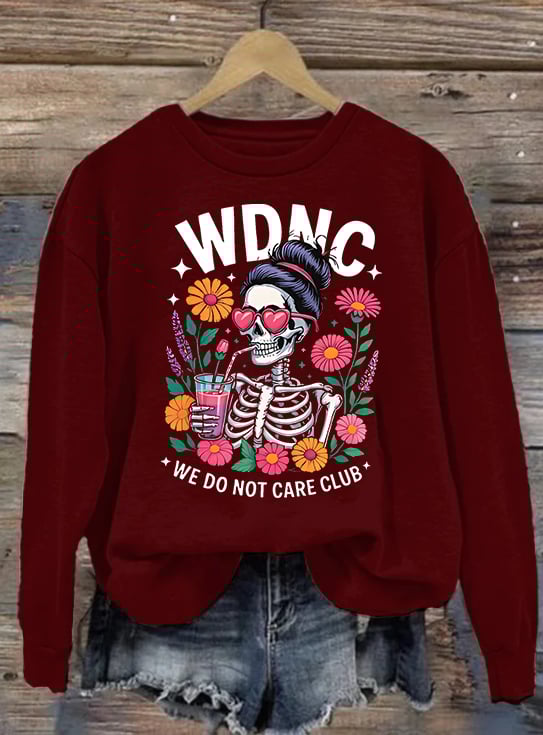 Women's Retro Funny Proud Member Of Club We Do Not Care Menopause Perimenopause Print Sweatshirt