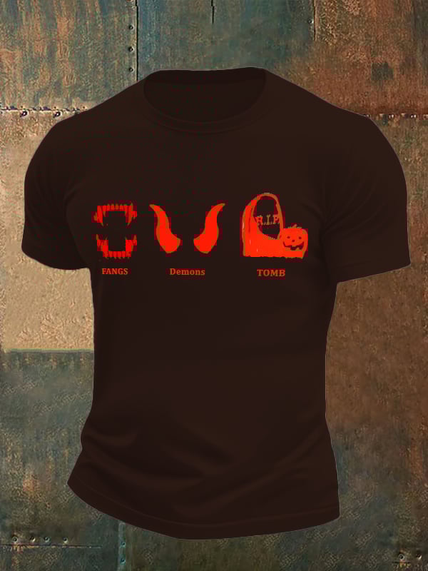 Men's Halloween FDT Printed Casual T-Shirt