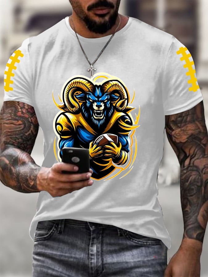 Men's Football Print Casual T-Shirt