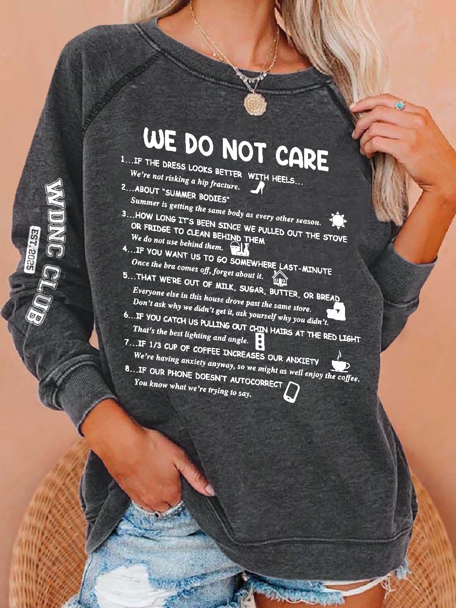 Funny WDNC Club Menopause Perimenopause Print Sweatshirt