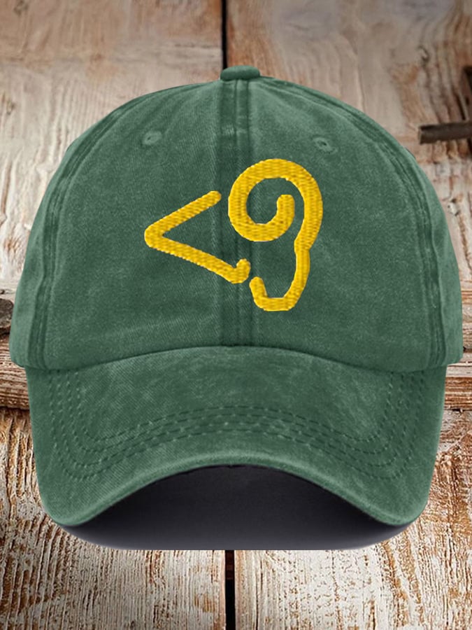 Unisex Washed Cotton Rugby Print Hat