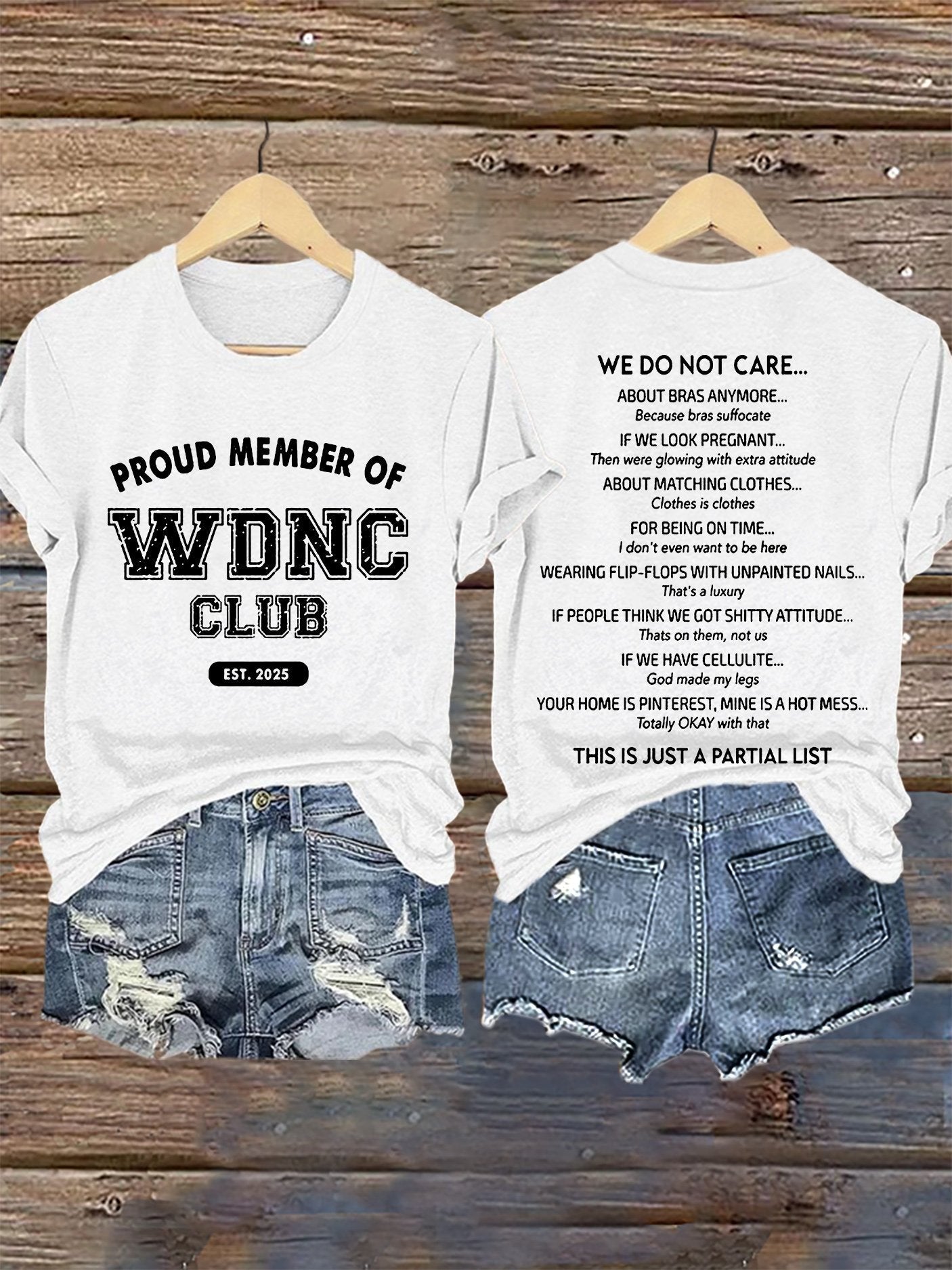 Retro Proud Member Of WDNC Club Est. 2025 We Do Not Care Print T-Shirt