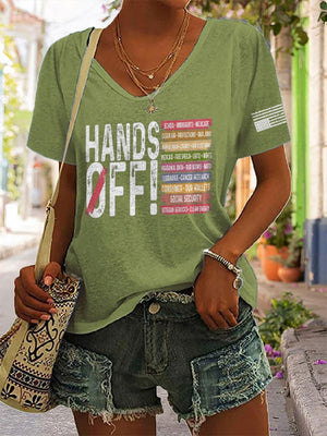 🔥Buy 3 Get 15% Off🔥Women's Retro Hands Off Protest Print T-Shirt