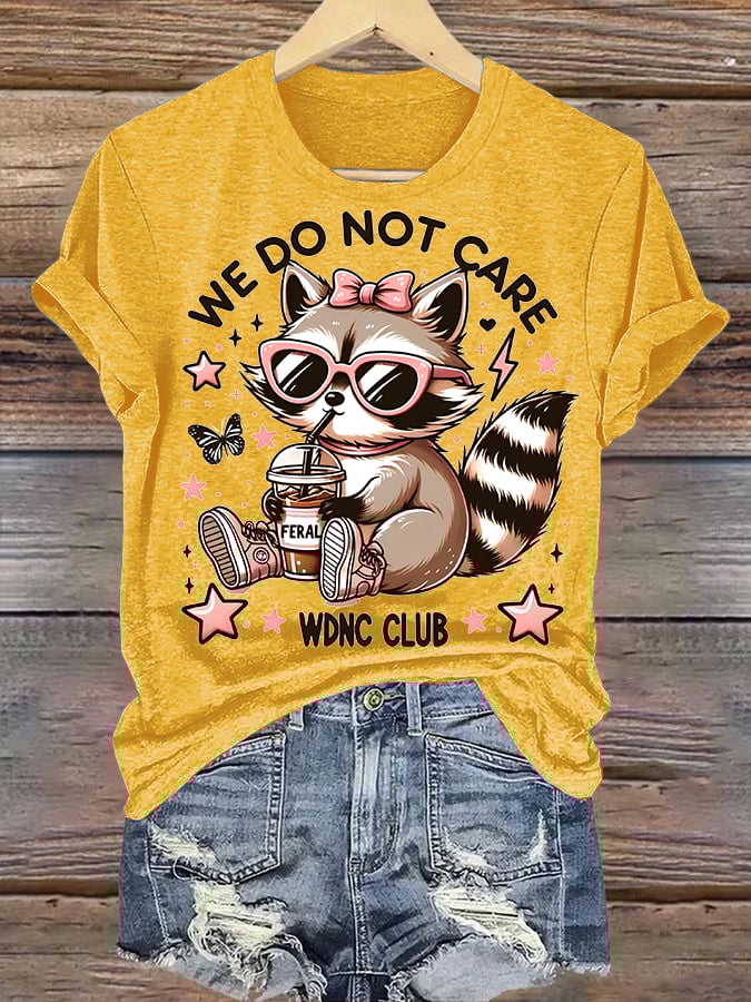 Women's Cute little raccoon for Women's WDNC Menopause & Perimenopause Printed T-shirt