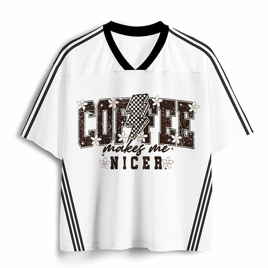 Vintage Coffee Makes Me Nicer Era Mesh Jersey