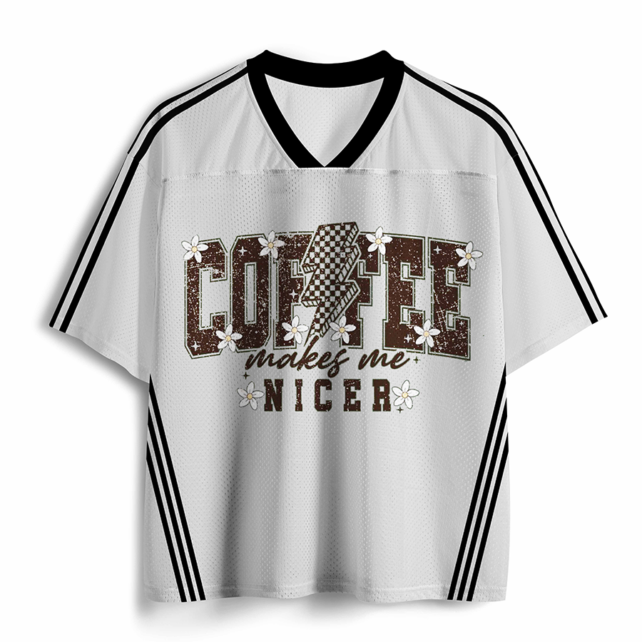 Vintage Coffee Makes Me Nicer Era Mesh Jersey