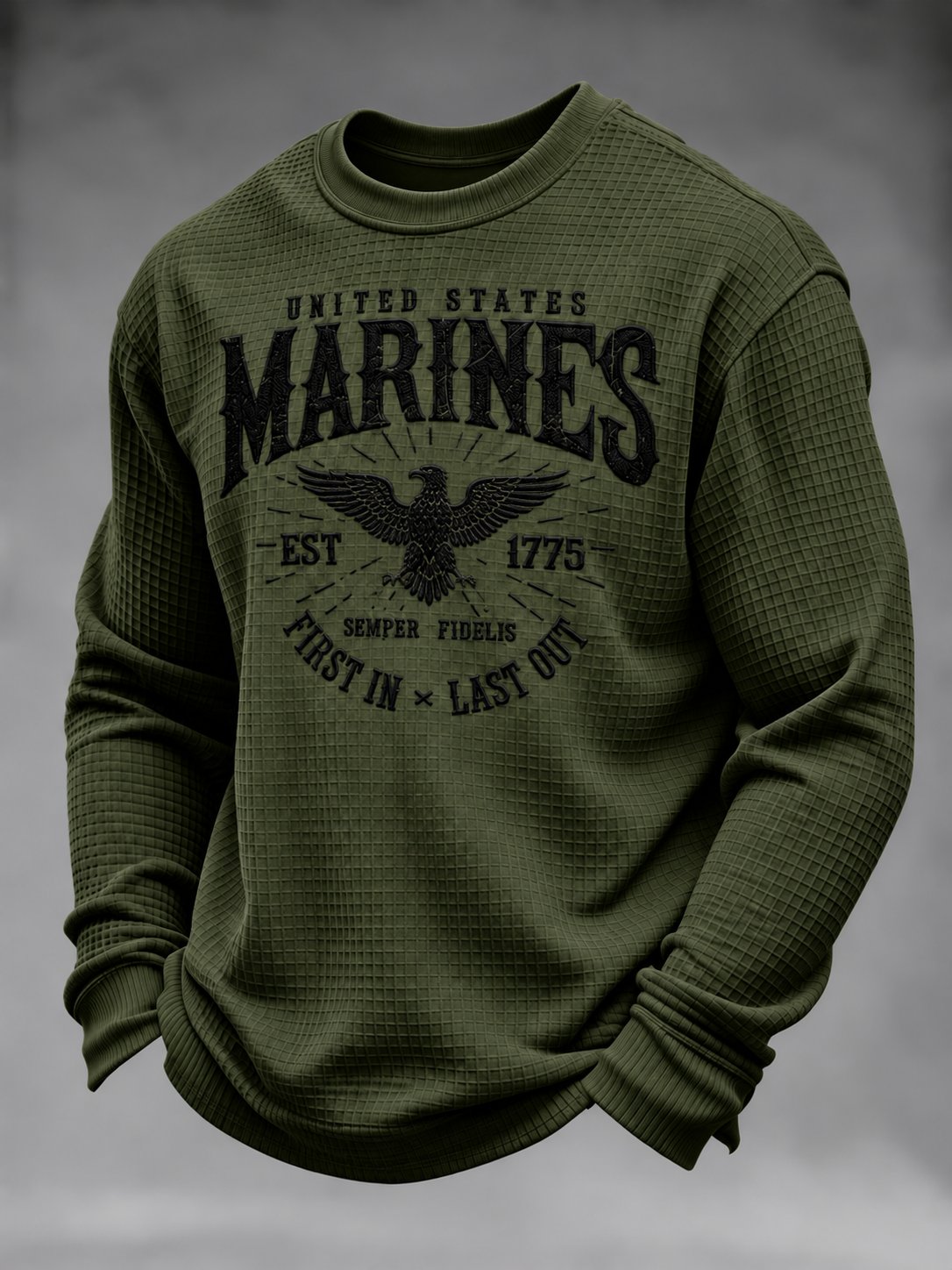 🎖️Men's U.S. Veterans Printed Waffle-Knit Top