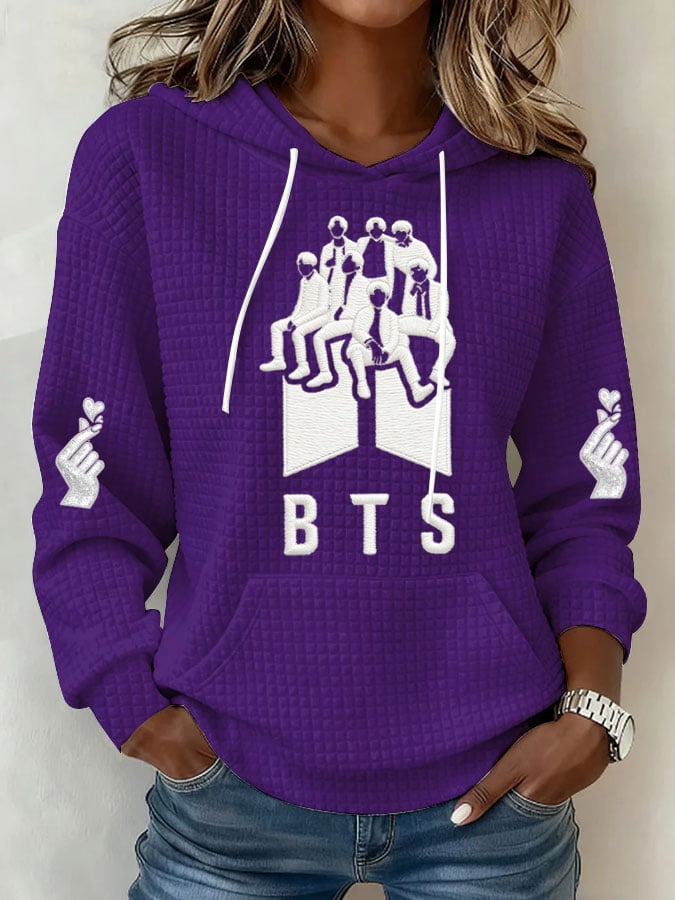 Women's K-kop Print Hoodie Sweatshirt