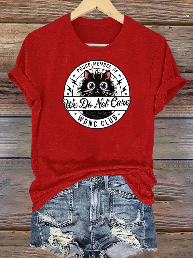 Women's Retro Funny Proud Member Of Club We Do Not Care Menopause Perimenopause Print T-Shirts