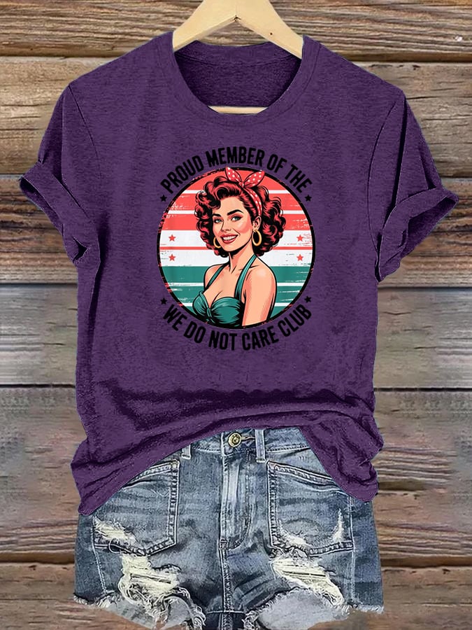 Women's Retro Funny Proud Member Of Club Menopause Perimenopause Print T-Shirt