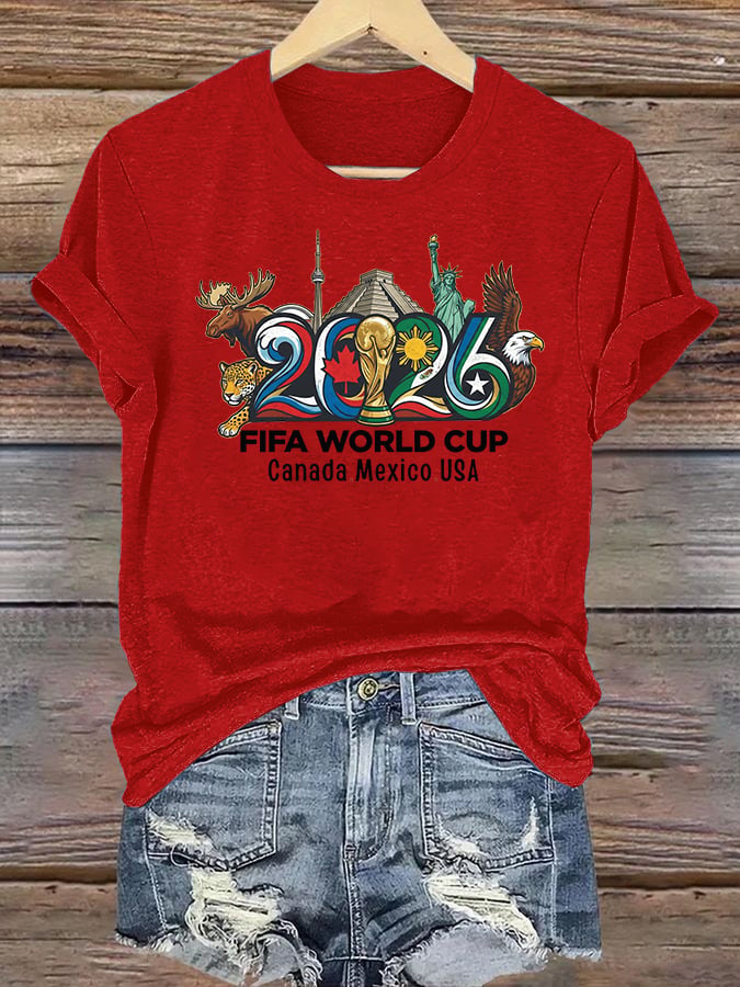 Women's 2026 Canada Mexico Usa Football T-shirt