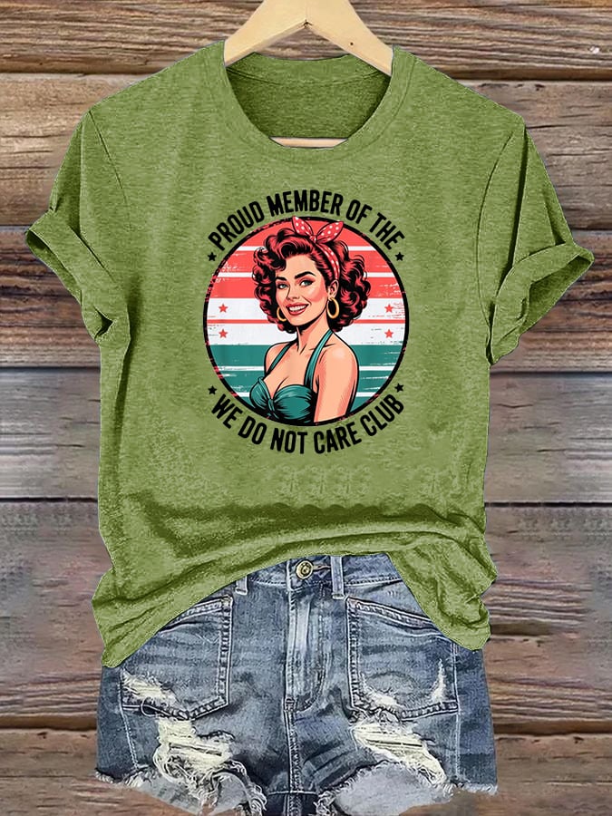 Women's Retro Funny Proud Member Of Club Menopause Perimenopause Print T-Shirt