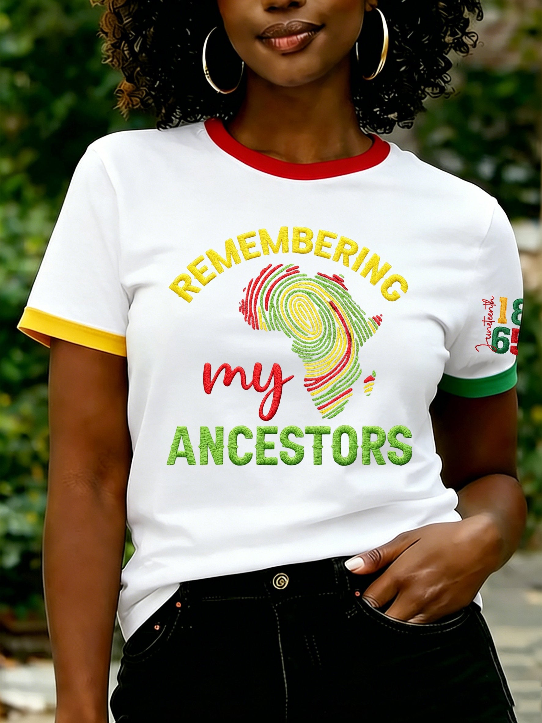Women's Juneteenth Print Casual Crewneck Top