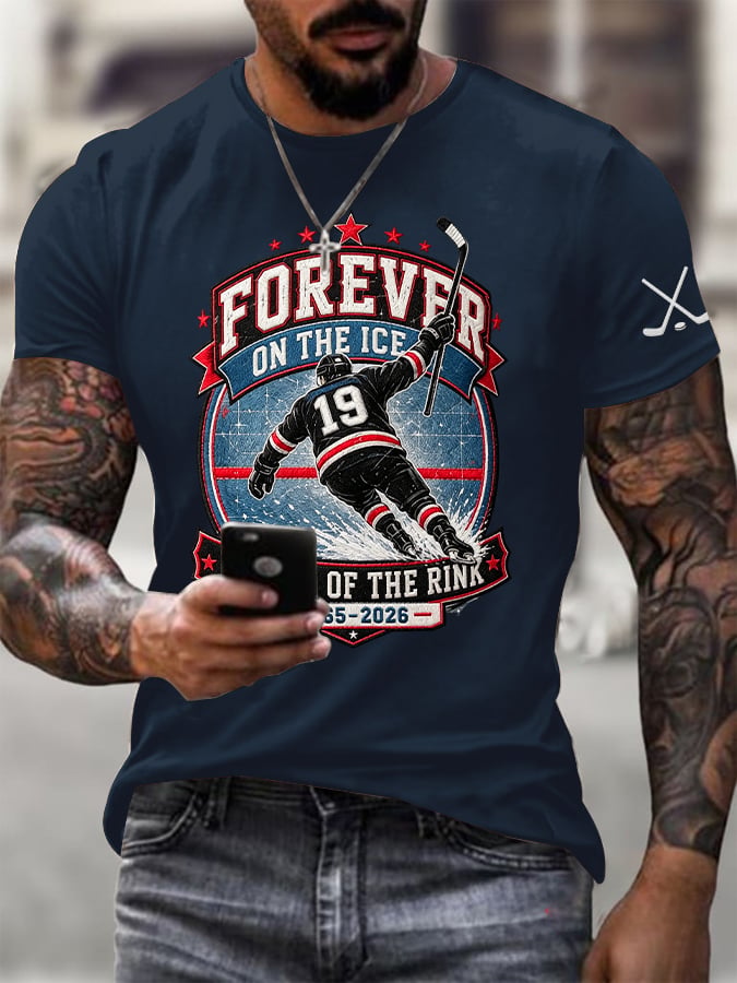 Men's Hockey Heritage Print Round Neck T-shirt