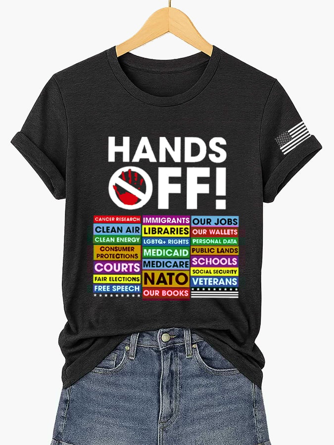 🔥Buy 3 Get 15% Off🔥Women's FDT “Hands Off ” Print Casual T-Shirt