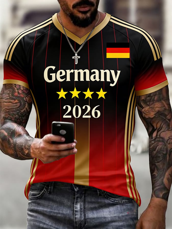 Men's Germany Soccer Print T-Shirt