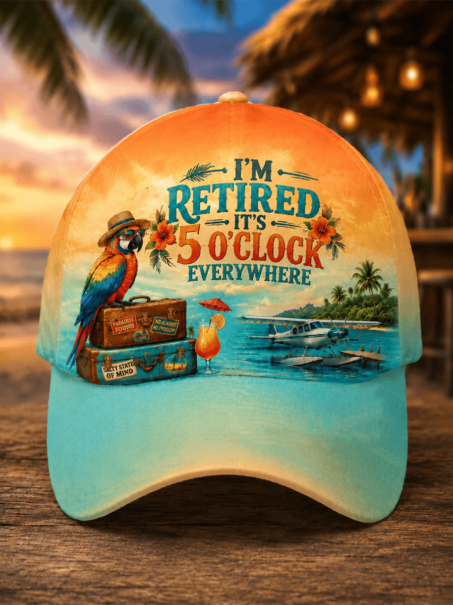 Unisex Retro Vacation Music Parrot Print Hat