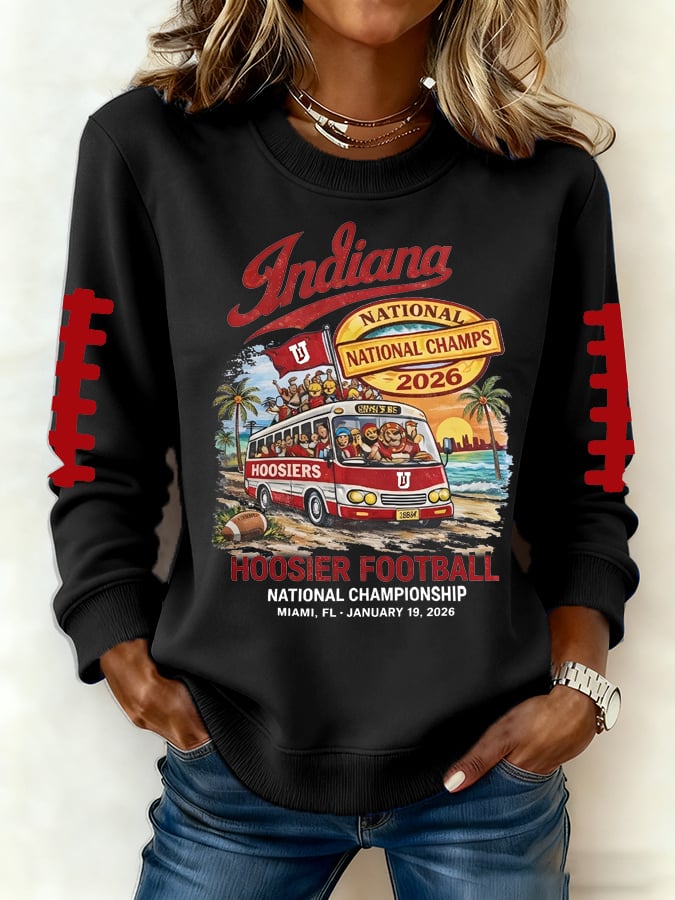 Women's Football Printed Long-Sleeve Sweatshirt