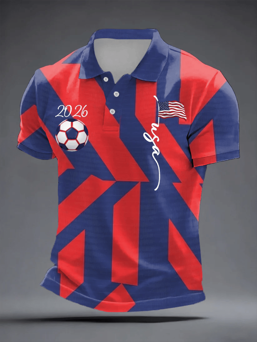 Men's American Football Fans Print Polo Shirt