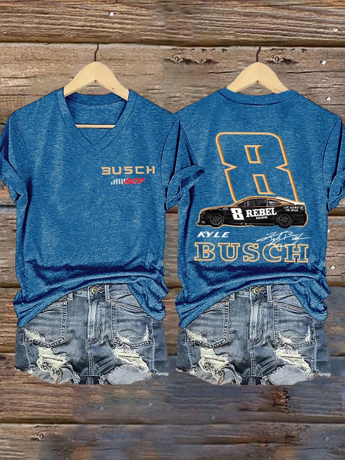 Women's Drag Racing Hero Print Casual T-shirt