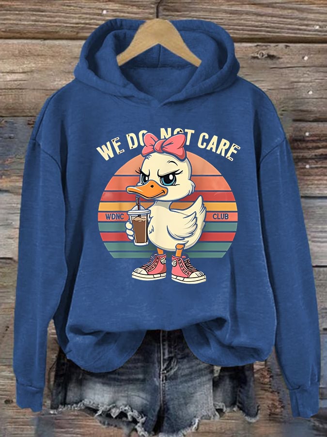 Women's Retro Funny Proud Member Of Club We Do Not Care Menopause Perimenopause Print Hoodie
