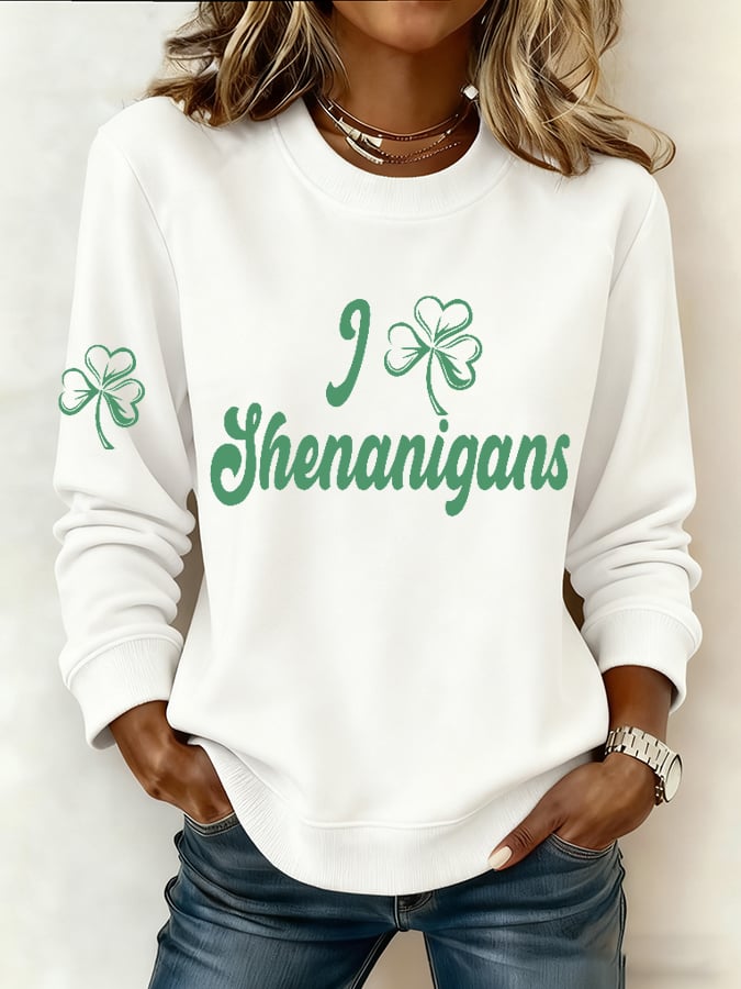 Women's Shenanigans Printed Long-Sleeve Sweatshirt