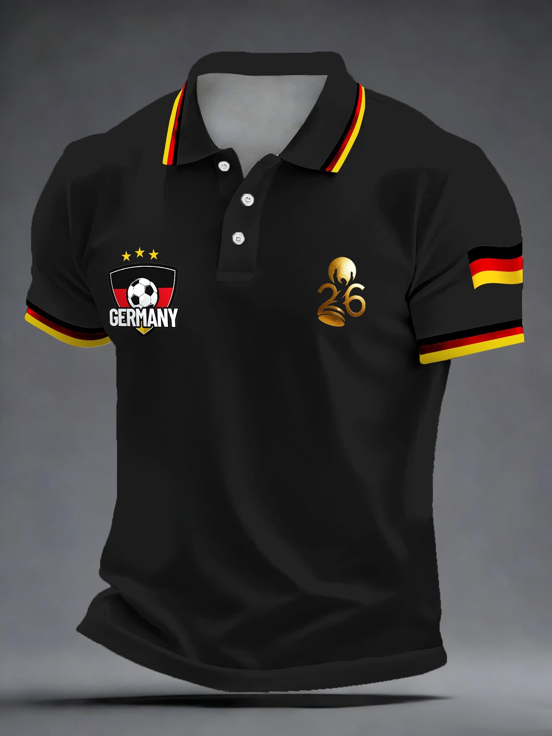 Men's German Football Fans Print Polo Shirt