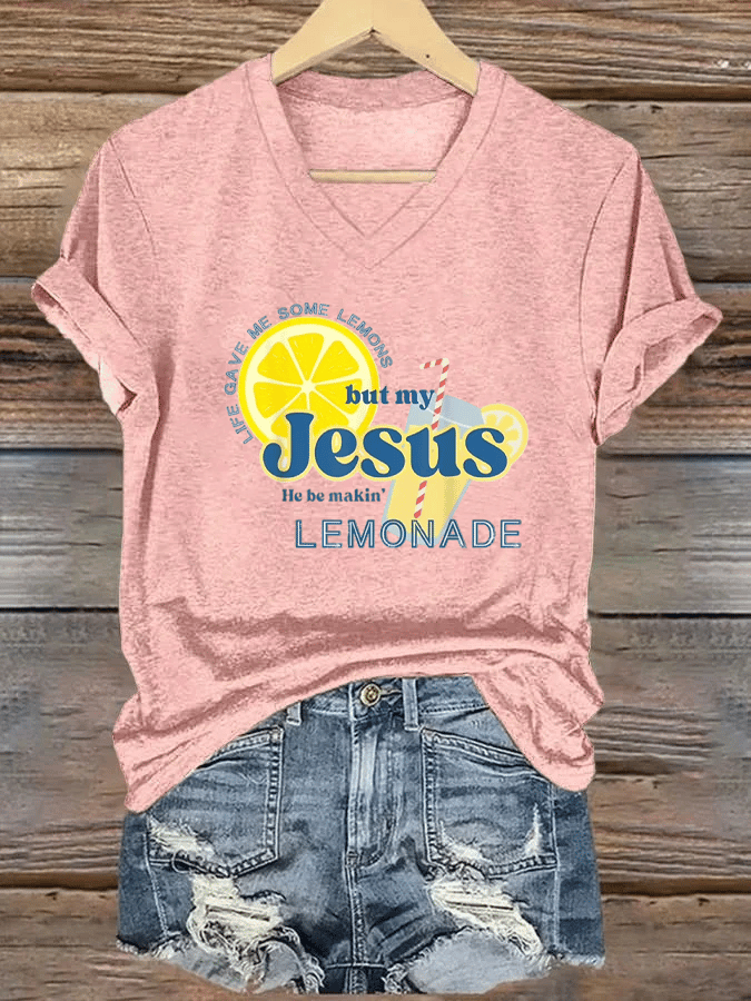 Women's Lemonade Faith V Neck T-shirt