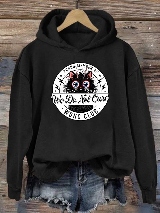 Women's Retro Funny Proud Member Of Club We Do Not Care Menopause Perimenopause Print Hoodie