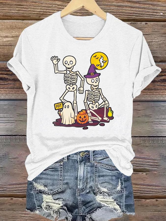 Women's Halloween Skeleton T-Shirt