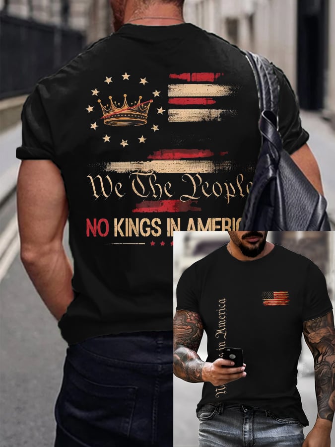 🔥Buy 3 Get 15% Off🔥Men's “We The People No Kings In America” Printed T-shirt